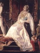 unknow artist The New Espana personified before the imperial majesty of Carlos V the isabel of Portugal oil on canvas